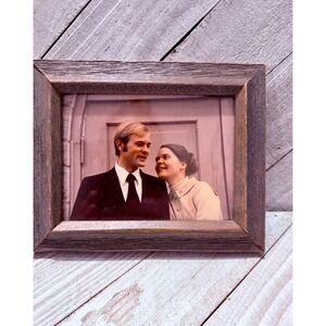 Rustic Barn Wood Picture Frame Brown Farmhouse Decor 5.5x4.5 Small with photo